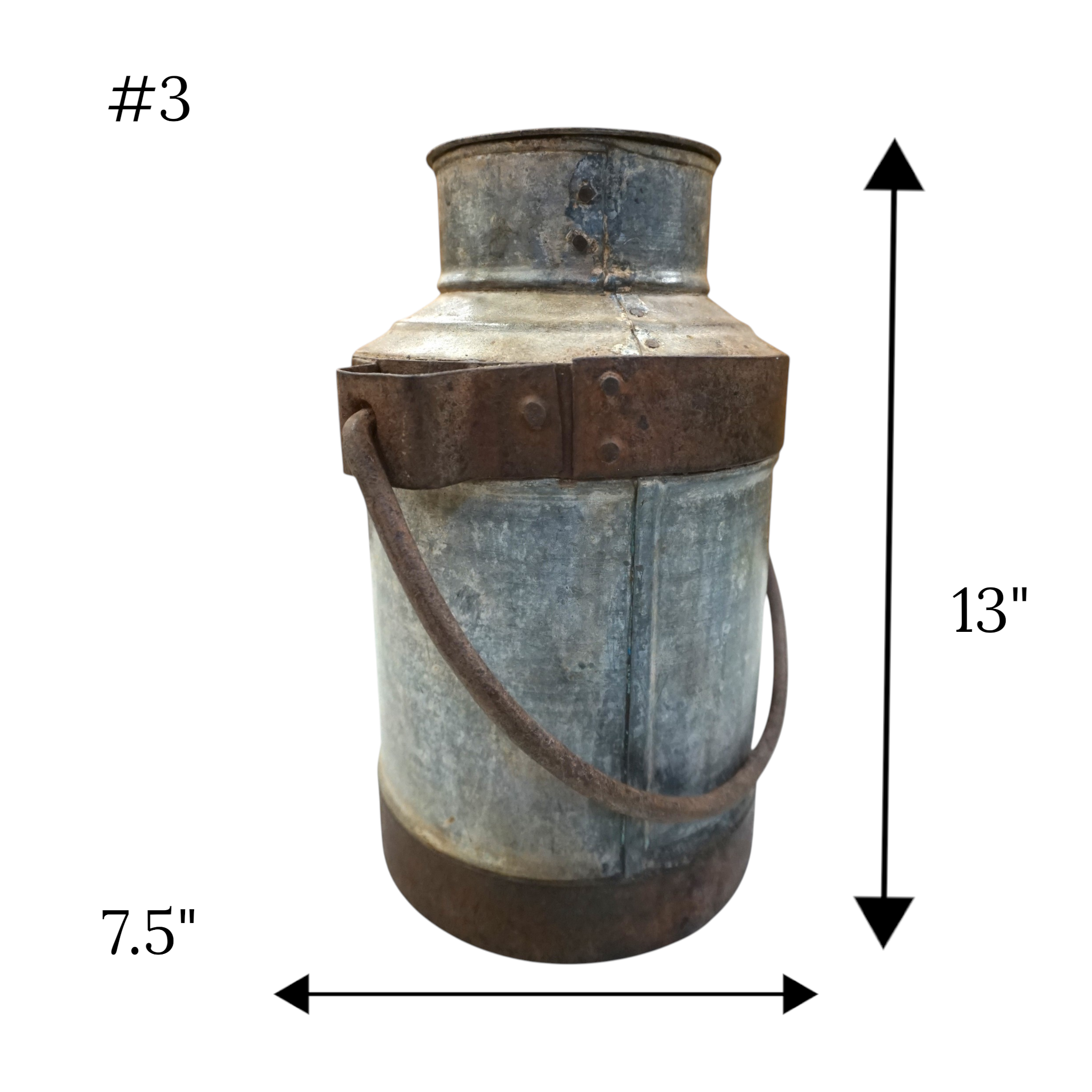 Vintage Milk Cans | Farmhouse Galvanized Metal Decor | Select Your Piece