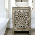 Stunning Natural Wood 24" Vanity Hand-carved image 0