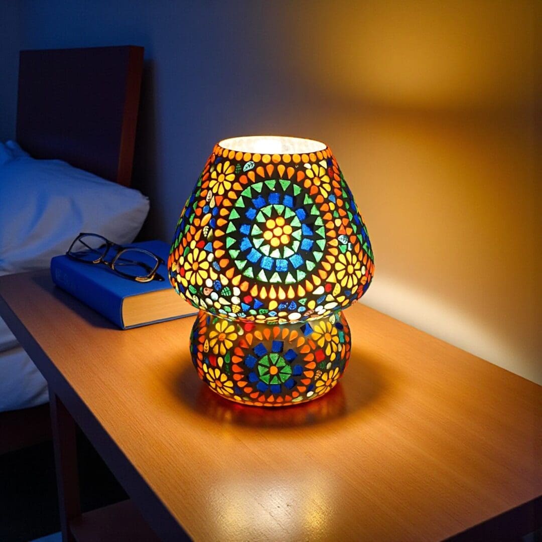 Puffed Glass Mushroom Lamp Multicolored 3 Styles image 13