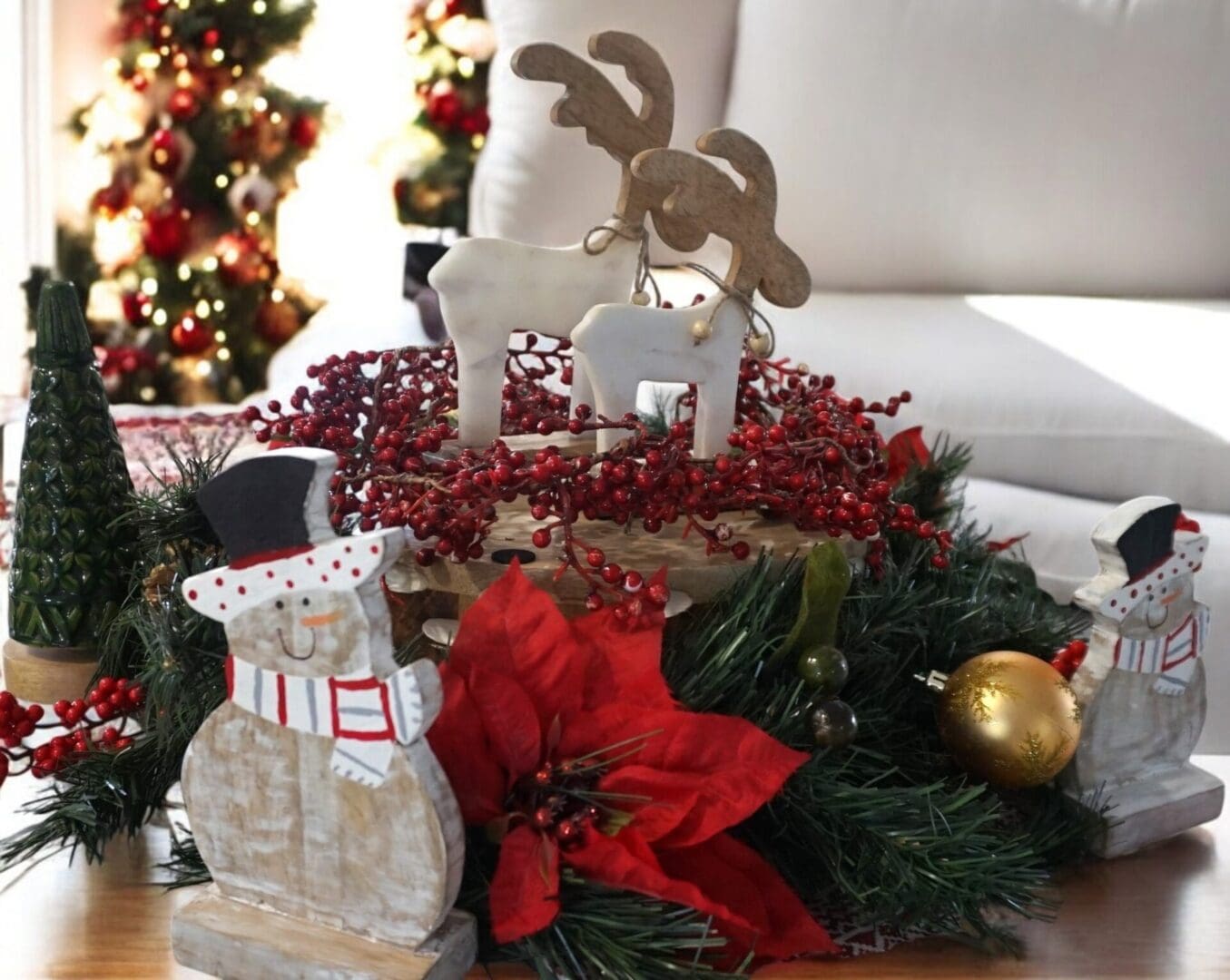 Hand-crafted Set of Two Wooden Snowmen BUY 1 GET 1 FREE image 3