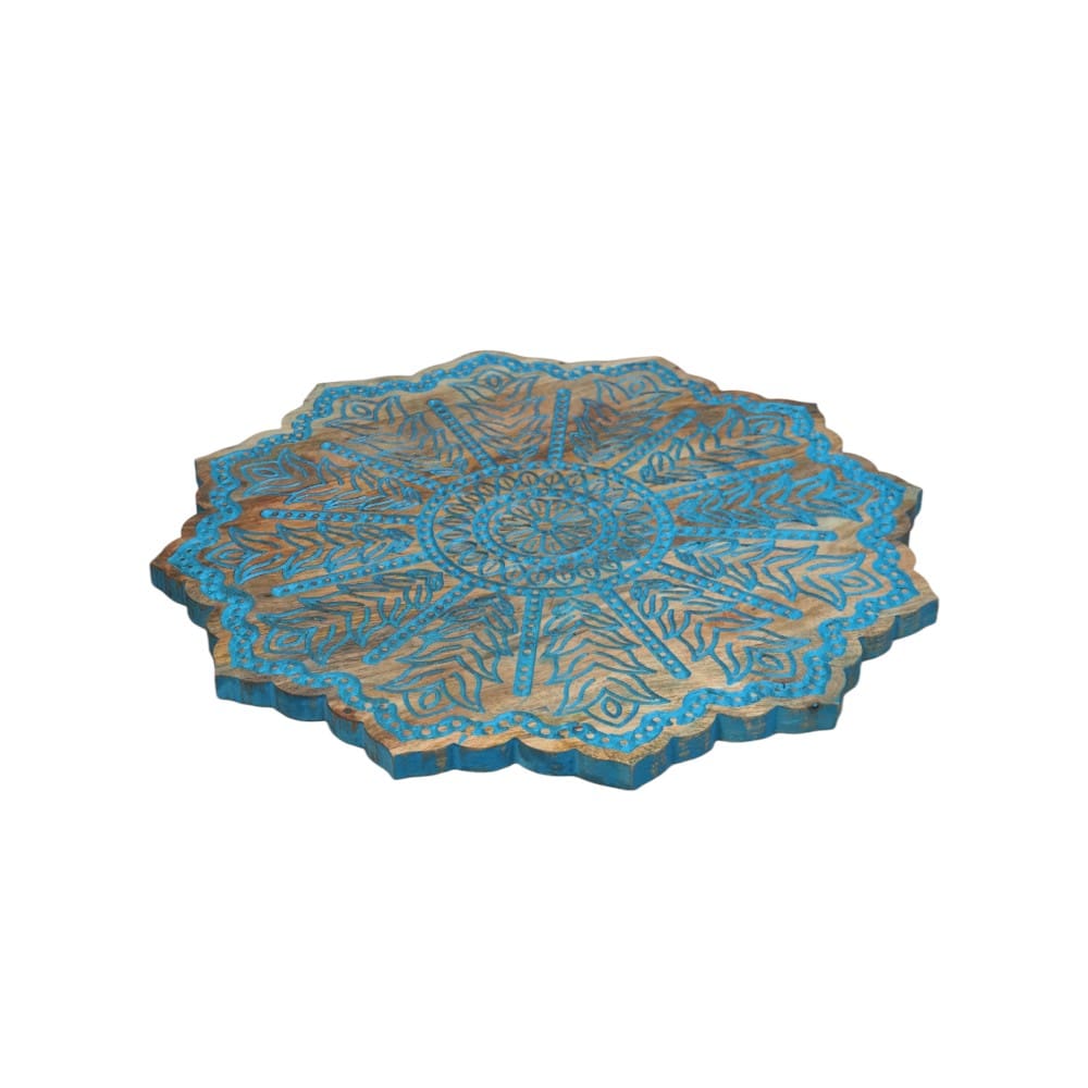 Mango Wood Blue Mandala Accent Table 3 Sizes image 8