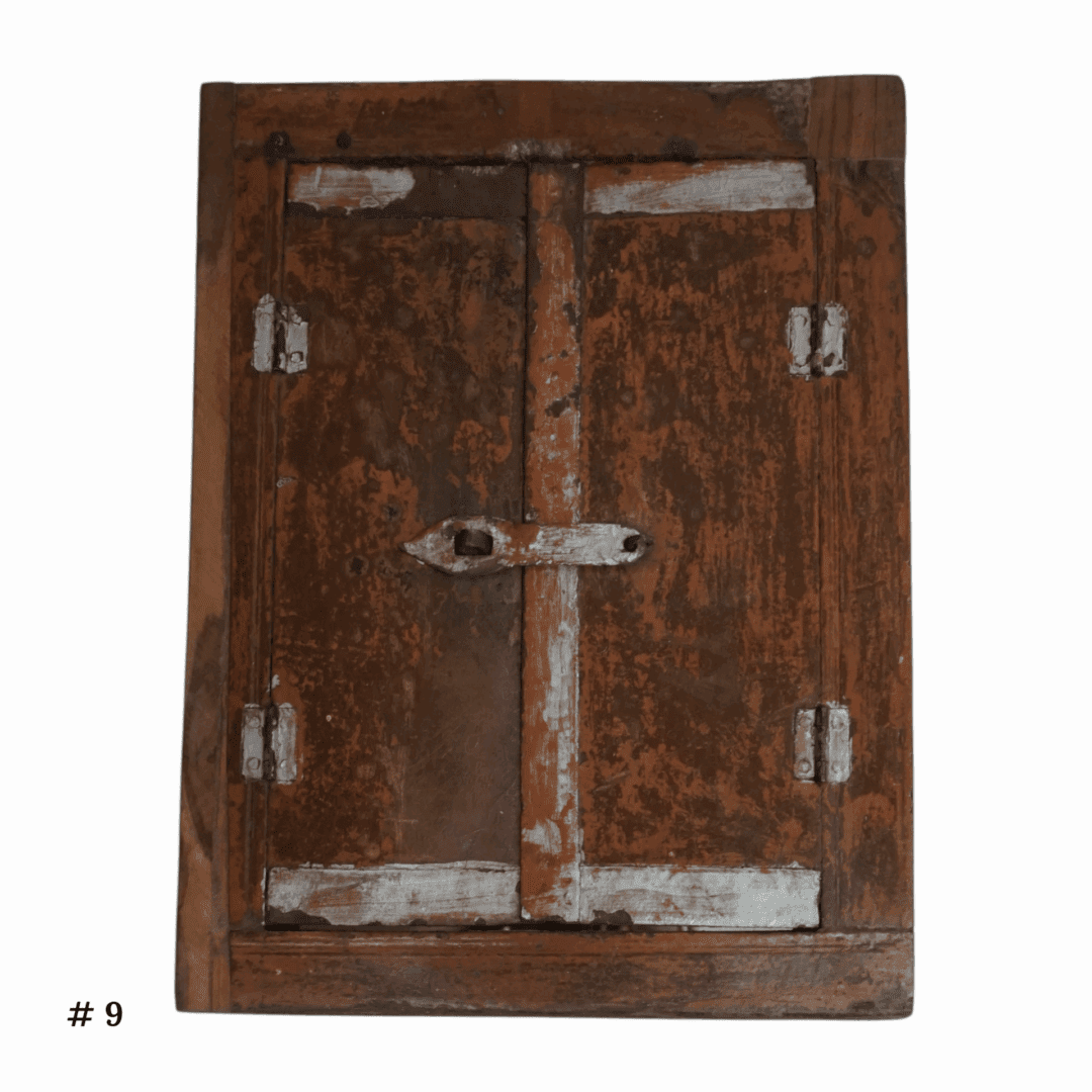Vintage Accent Mirror Window with Shutters - 9 image 1