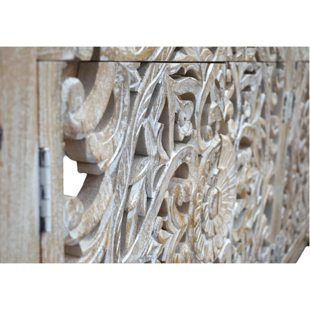 Natural Wood Double Vanity Gorgeous Hand-carved Detail image 12