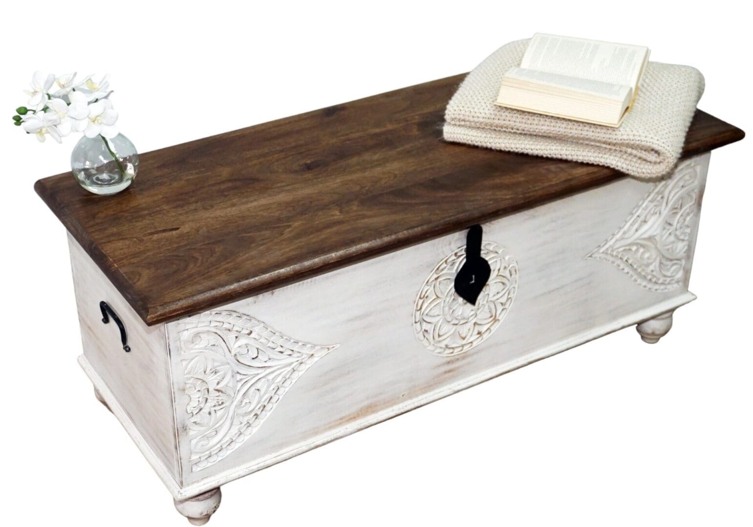 White Trunk Hand-carved Unique Storage Solution image 2