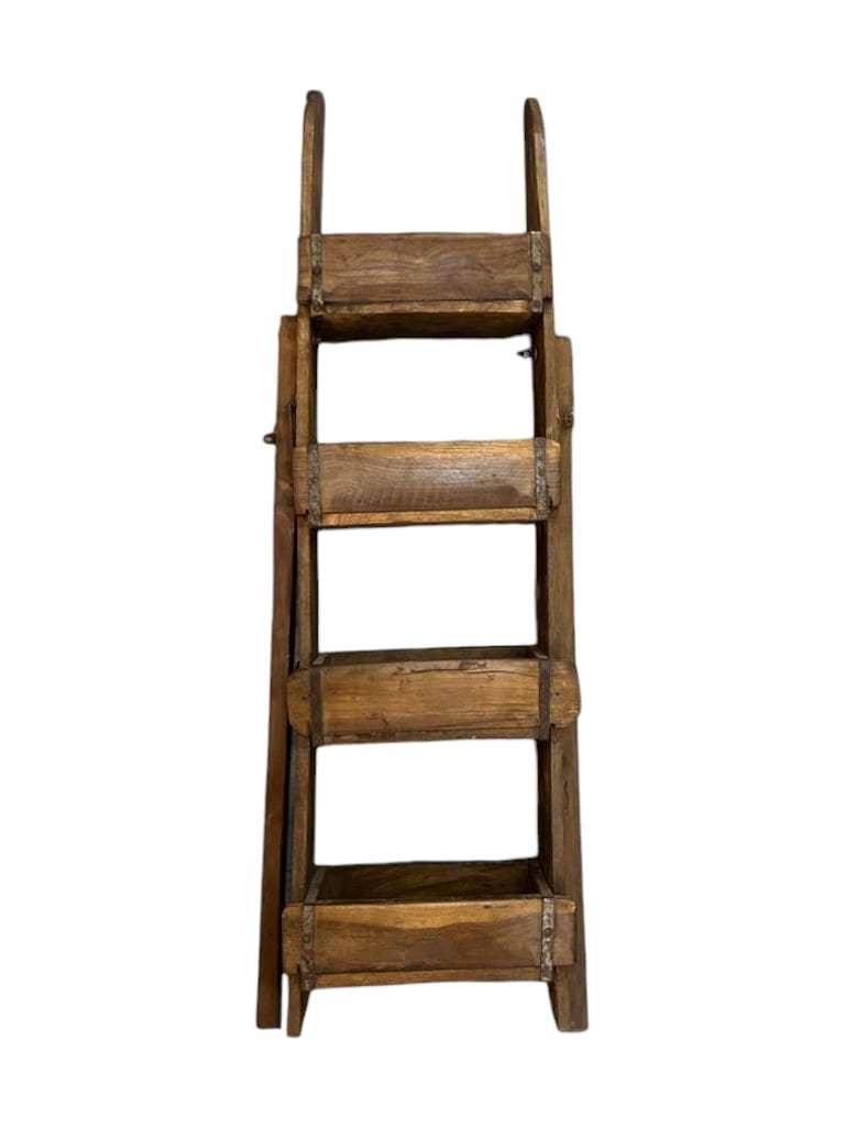 Farmhouse Vintage Wooden Brick Mold Ladder Display image 1