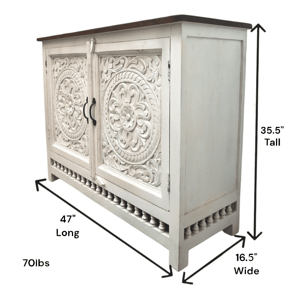 Hand-crafted Sideboard in White - Solid Wood image 5