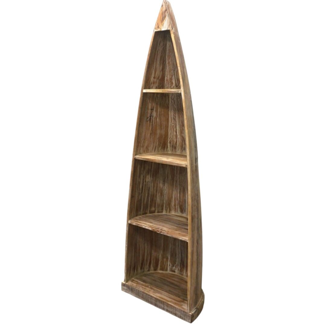 Whitewashed Boat Bookcase Hand-crafted image 2