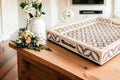Geometric Serving Tray Gray and White Bone Inlay image 0