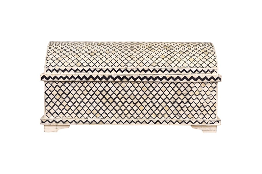 Hand-Crafted Black and White Bone Inlay Trunk 2 sizes image 2