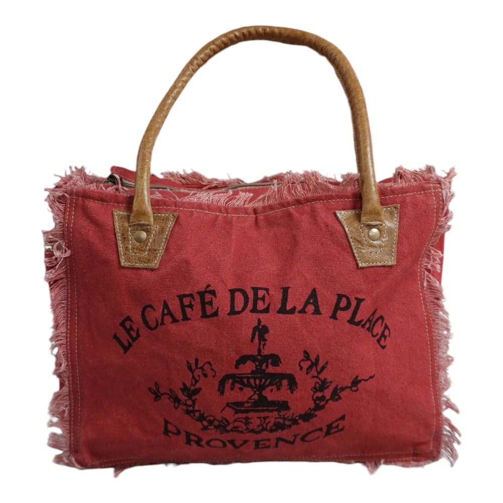 Cotton Canvas Red Tote Bag image 1