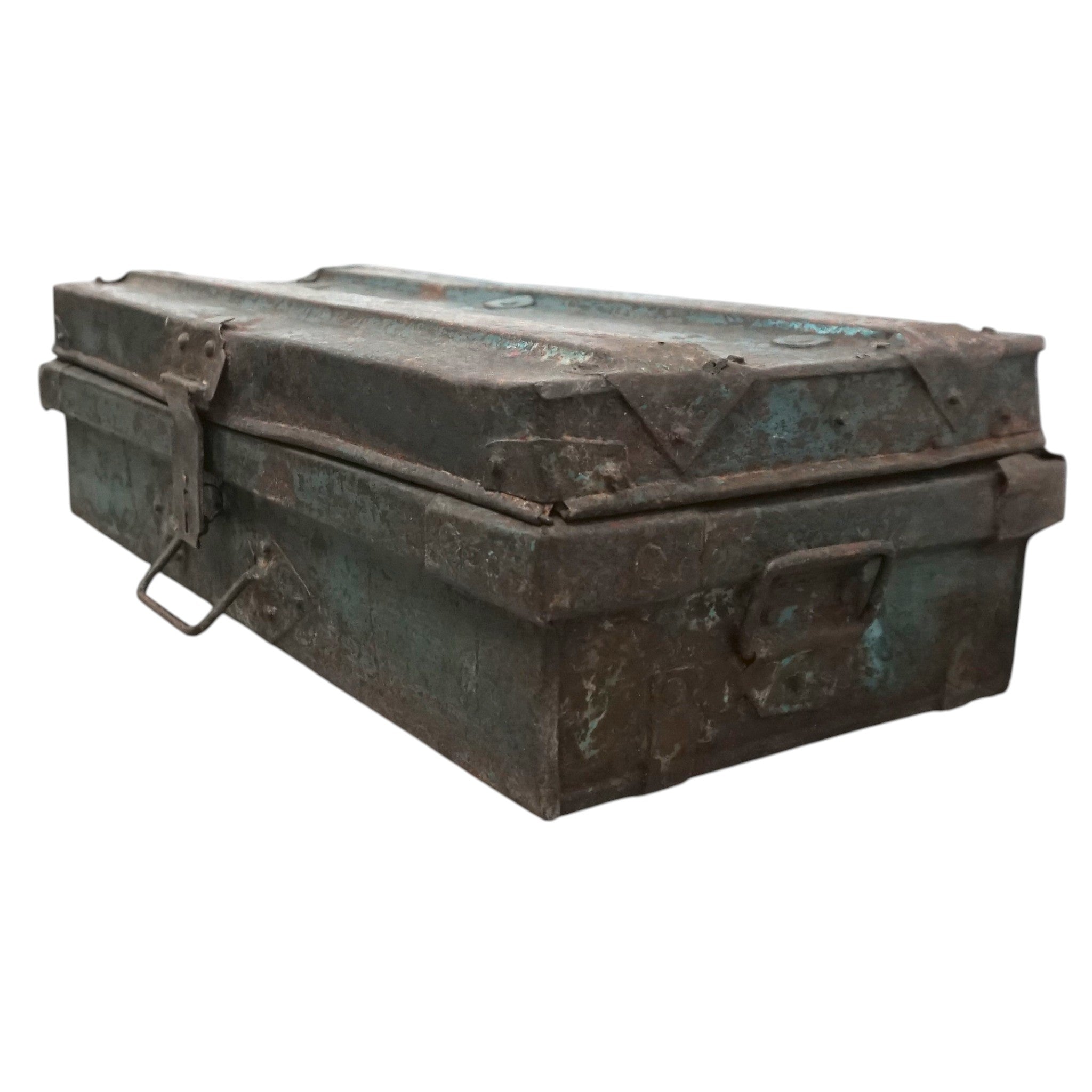 Vintage Metal Travel Trunk | Rustic Storage | Unique Gift Idea