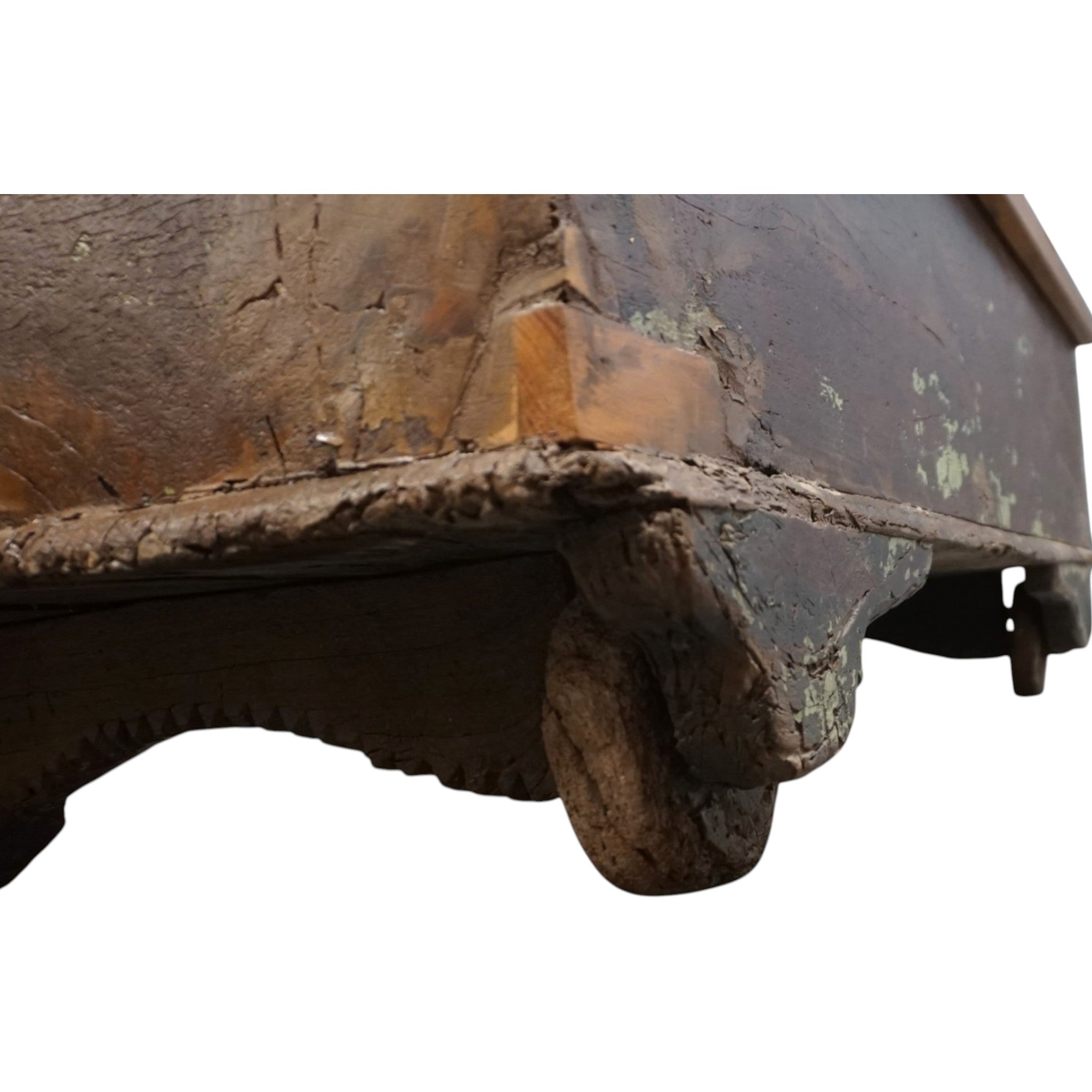 Handcrafted Large Reclaimed Wood Trunk Coffee Table | Storage & Wooden Wheels