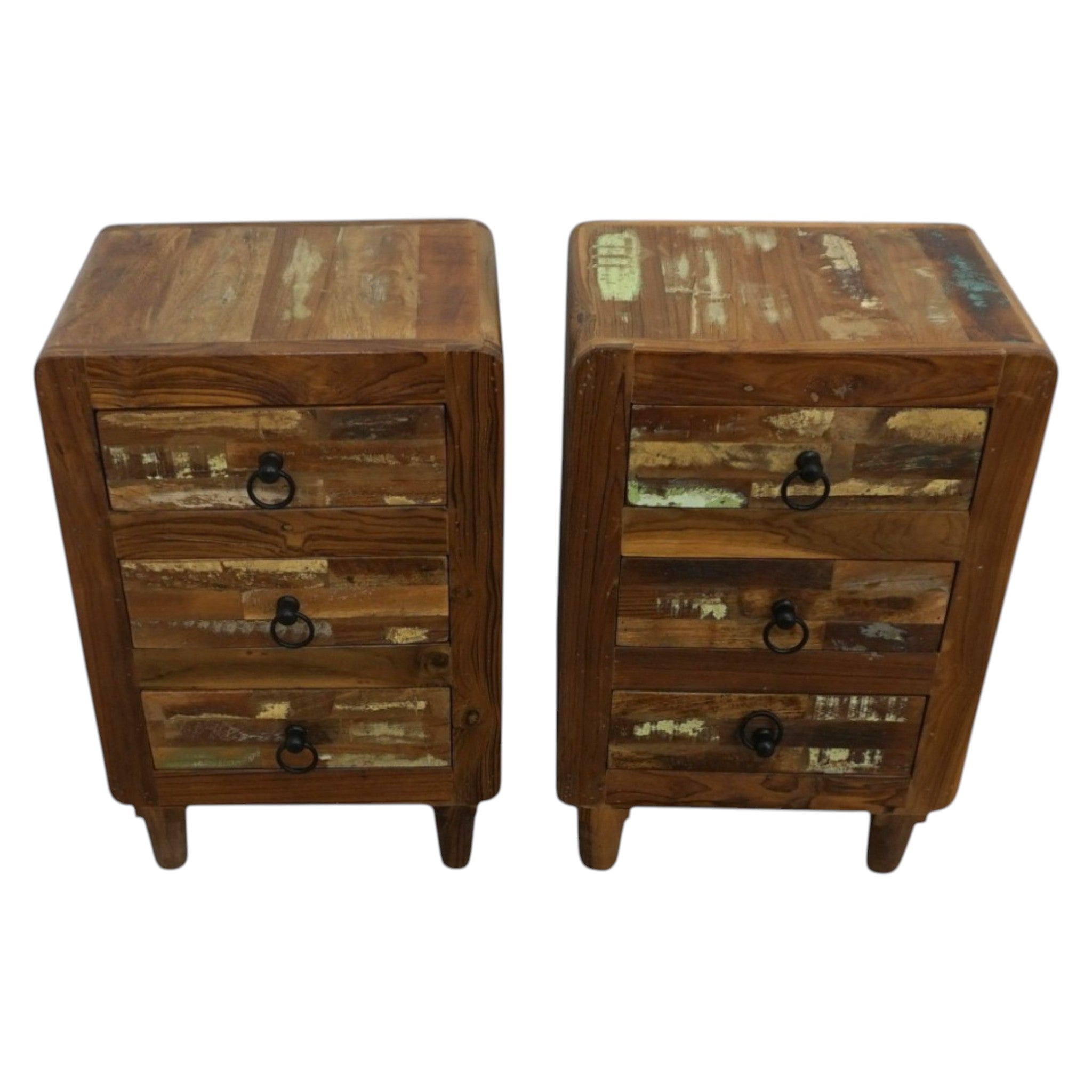 Handcrafted Reclaimed Wood Nightstands | Matched Pair | Rustic & Sustainable Bedside Tables
