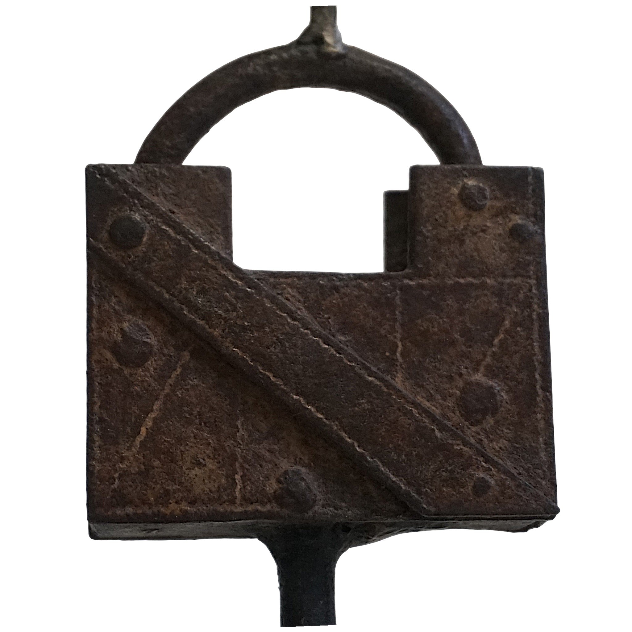 Reclaimed Vintage Lock Candlesticks | Rustic Metal Stand & Aged Patina