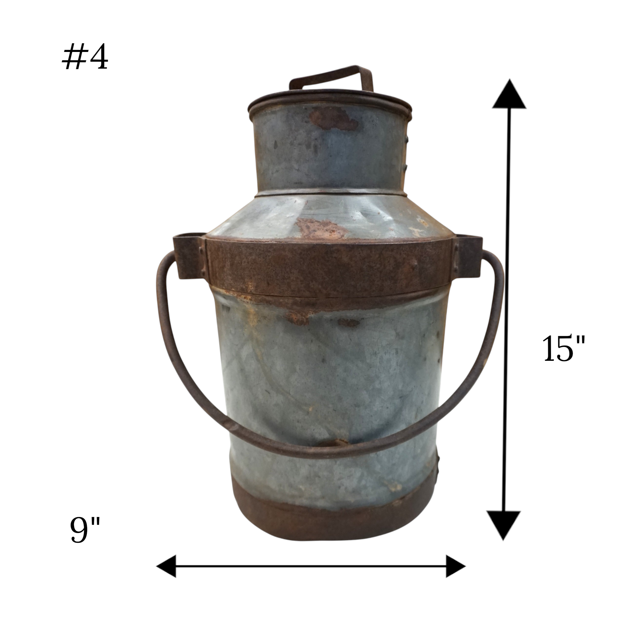 Vintage Milk Cans | Farmhouse Galvanized Metal Decor | Select Your Piece