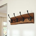 Live Edge Coat Rack with 4 Hooks image 0