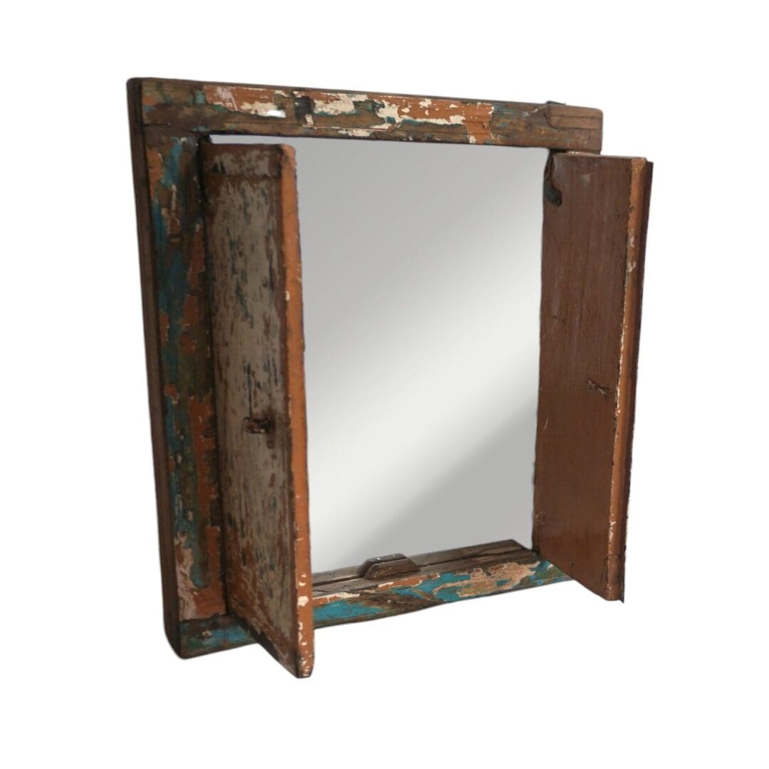 Vintage Accent Mirror Window with Shutters - 6 image 4