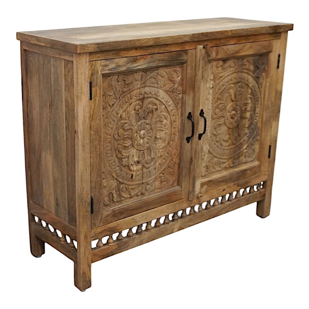 Hand-crafted Natural Mango Wood Sideboard image 5