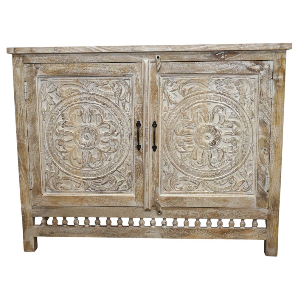 Hand-crafted Sandblasted Natural Mango Wood Sideboard image 1