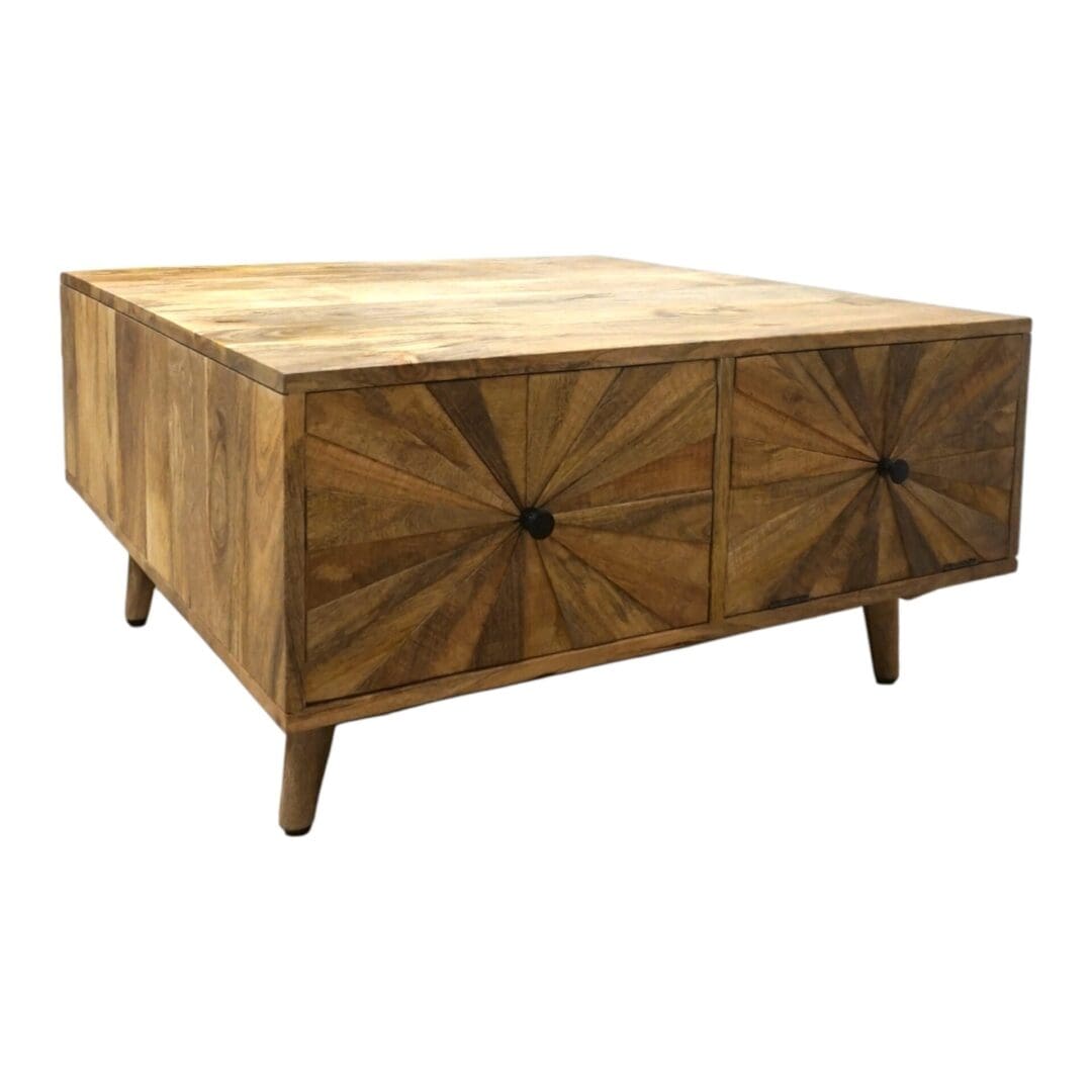 Sunburst Coffee Table with Hidden Storage image 6