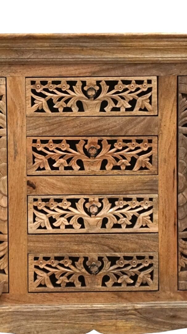 Stunning Natural Wood Sideboard with 2 Doors and 4 Drawers image 6