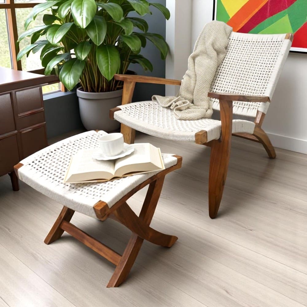 Hand-crafted Chair with Matching Footrest image 10