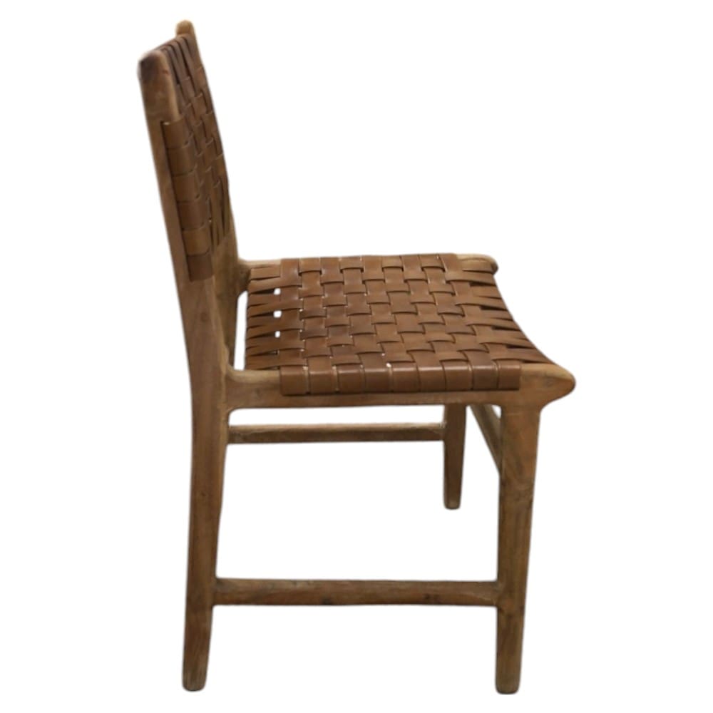 Pair of Chairs Solid Wood and Leather Hand-Crafted image 5