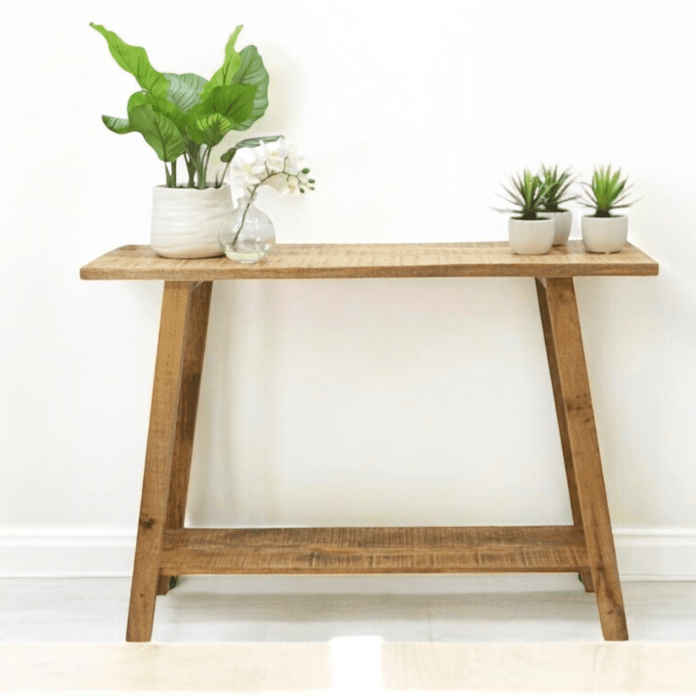 Rustic Natural Mango Wood Console Table image 0