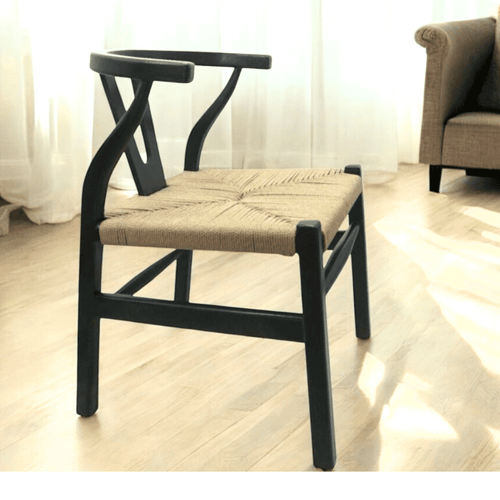 Black Wishbone Chair Hand-crafted Solid Wood image 0