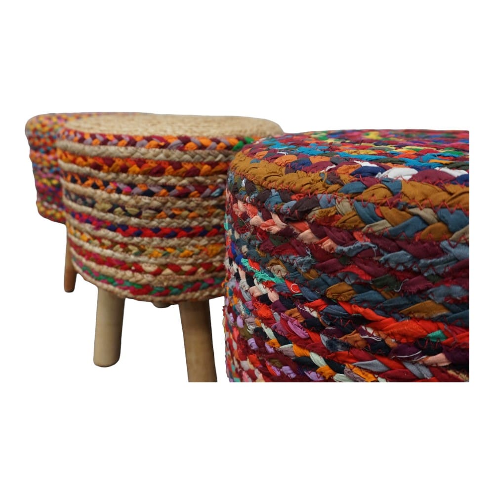 Hand-crafted Jute Stool Multiple Color Options image 32