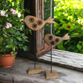 Hand-crafted Set of Two Decorative Birds image 0