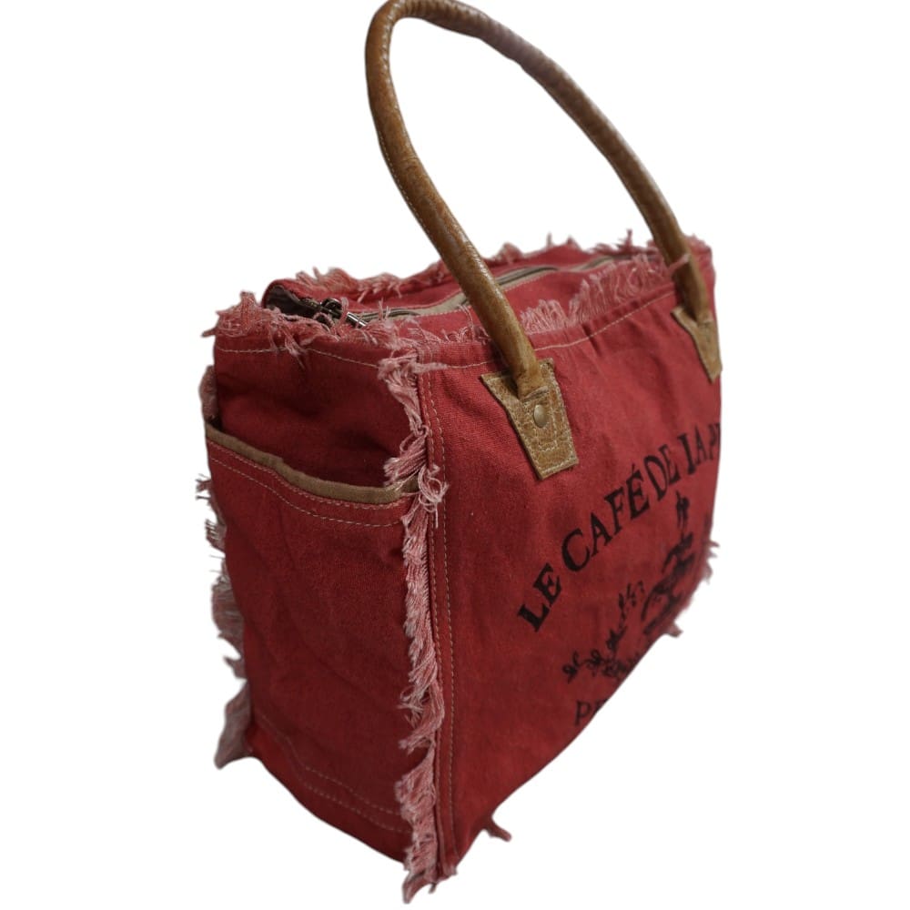 Cotton Canvas Red Tote Bag image 4