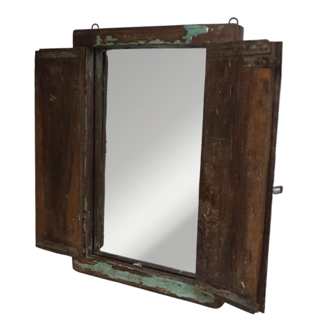Vintage Accent Mirror Window with Shutters - 8 image 5
