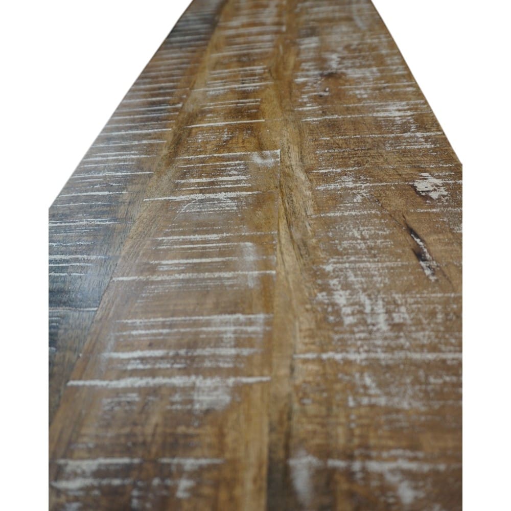 Rustic Natural Mango Wood Console Table with White Highlights image 7