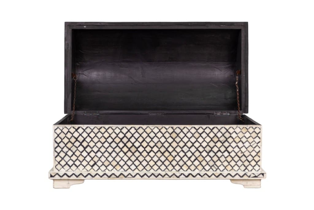 Hand-Crafted Black and White Bone Inlay Trunk 2 sizes image 3