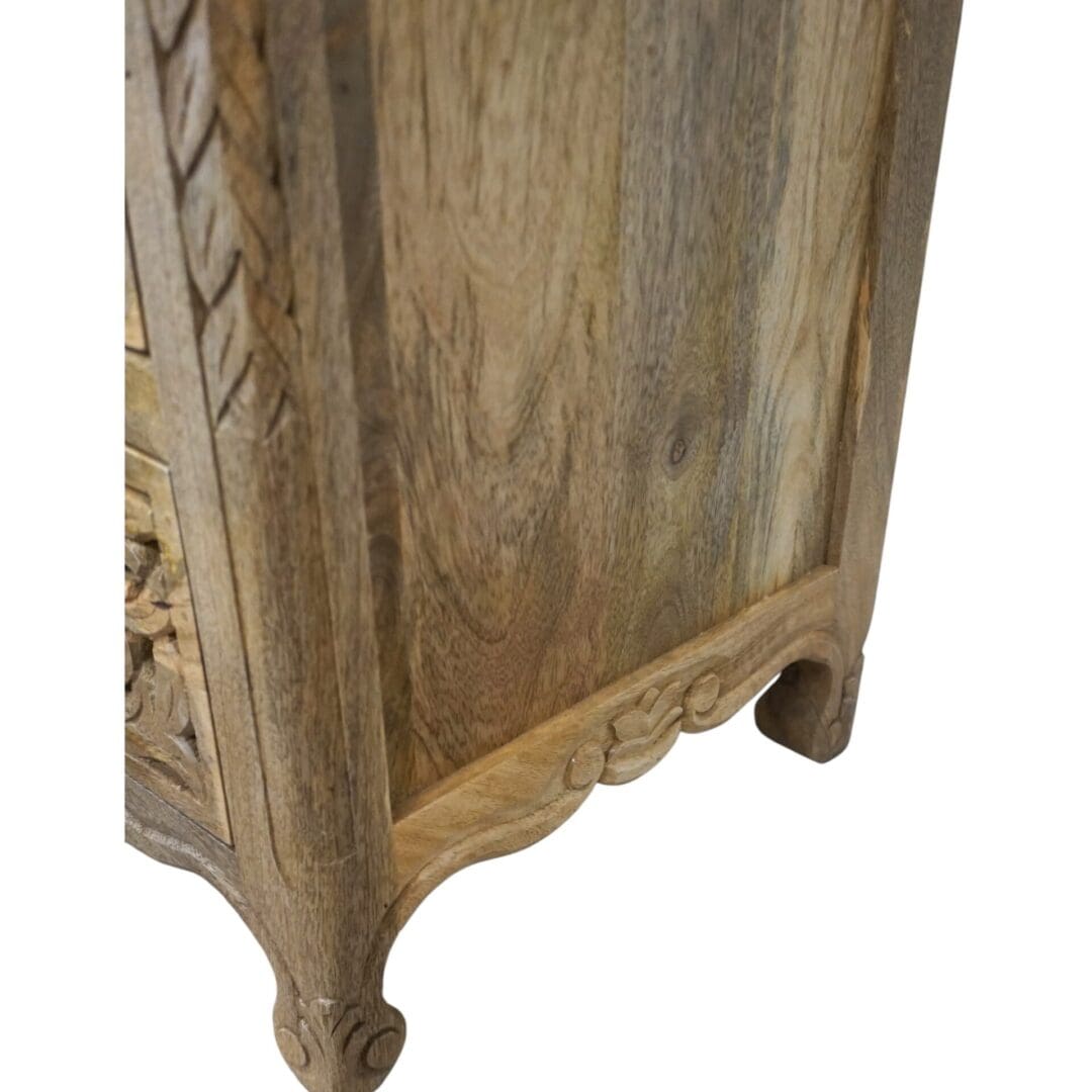 Hand-carved Natural Wood 5-Drawer Dresser image 6