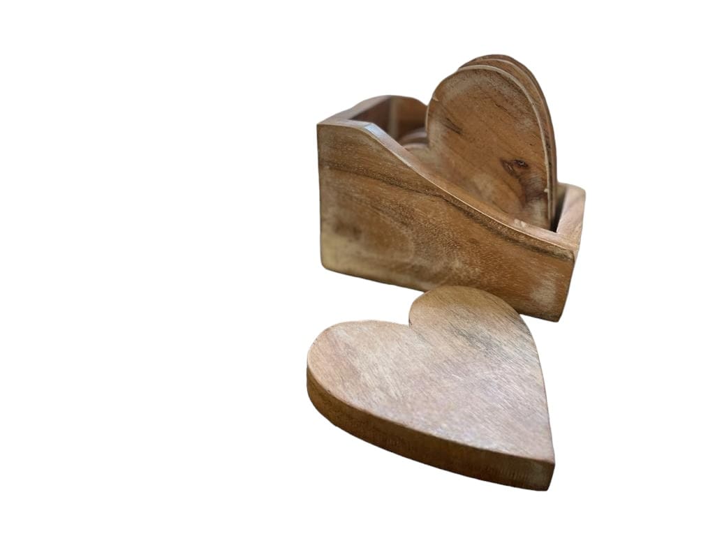 Coaster Set of 4 with Holder Adorable Heart Shaped Coasters image 5