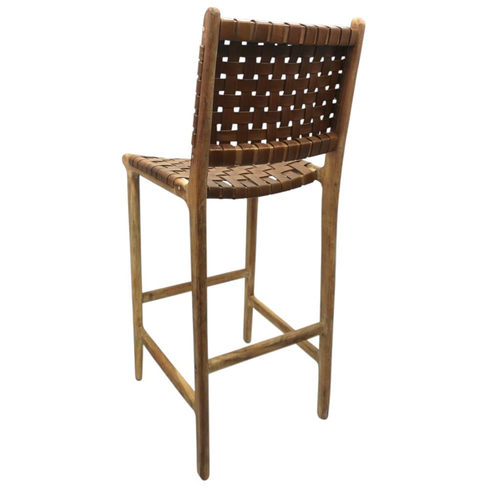 High Top Chairs Hand-crafted Solid Wood and Leather image 7
