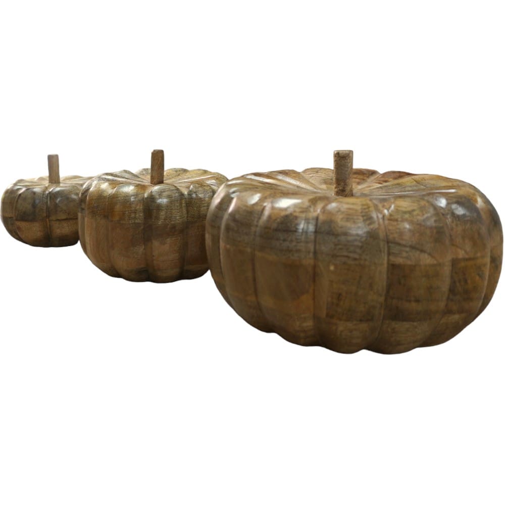 Hand-crafted Fall Pumpkins Natural Wood image 6