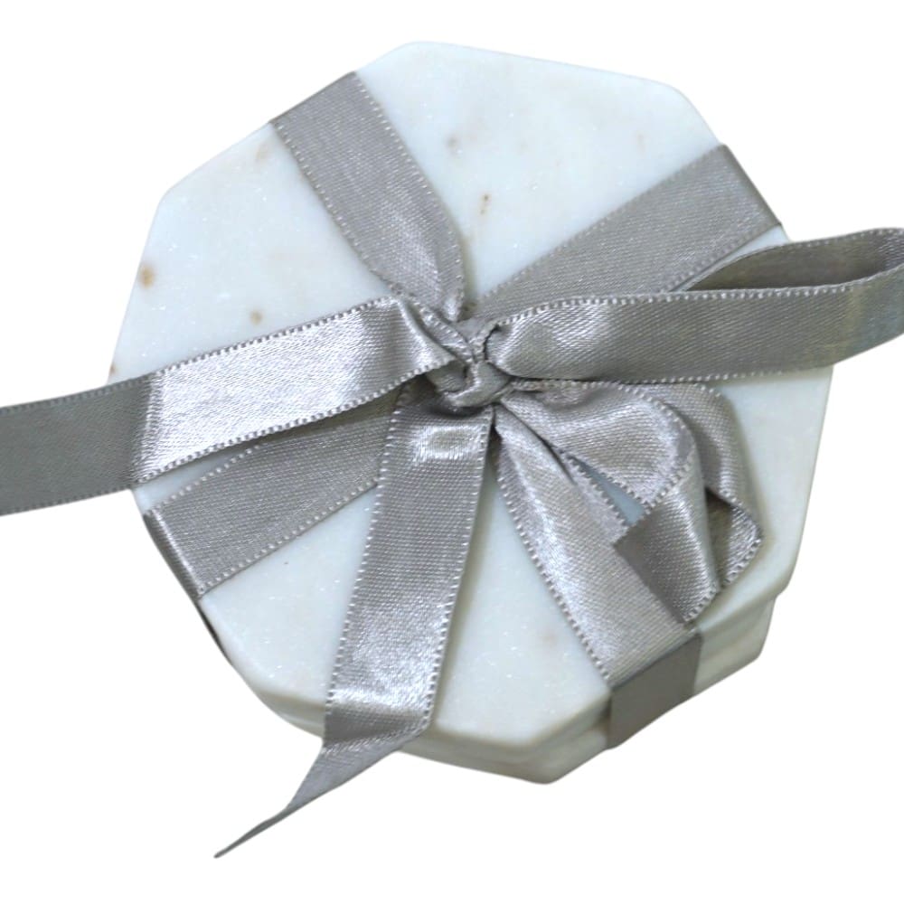 Set of 4 Octagonal Marble Drink Coasters image 6