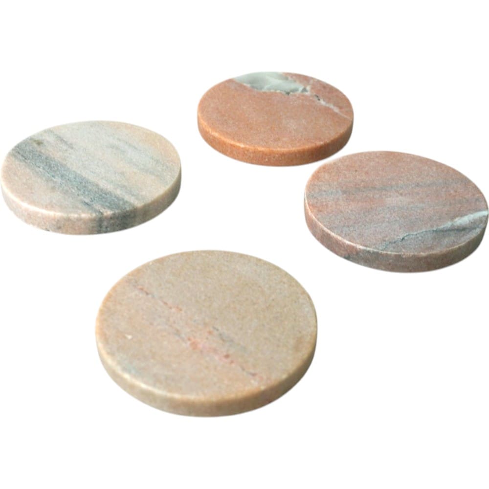 Set of 4 Round Pink Marble Drink Coasters image 4