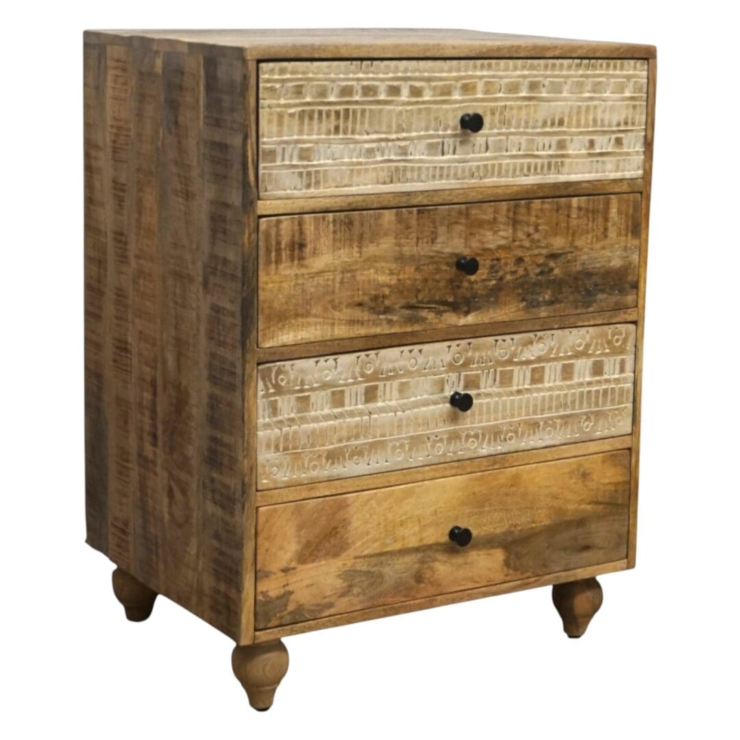Rustic 4-Drawer Dresser Hand-carved image 7