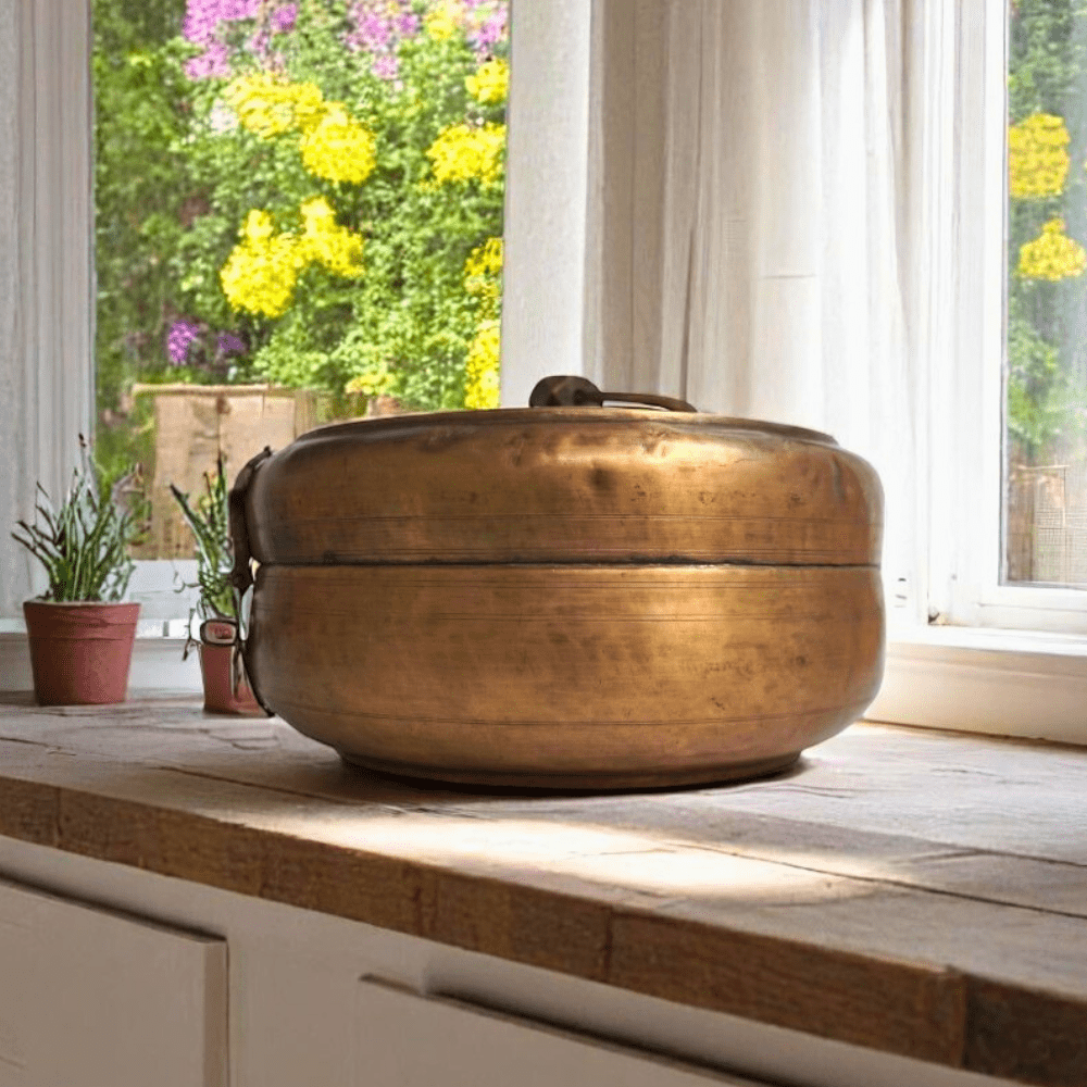 Vintage Brass Katordan Chapati Warmer Box image 10