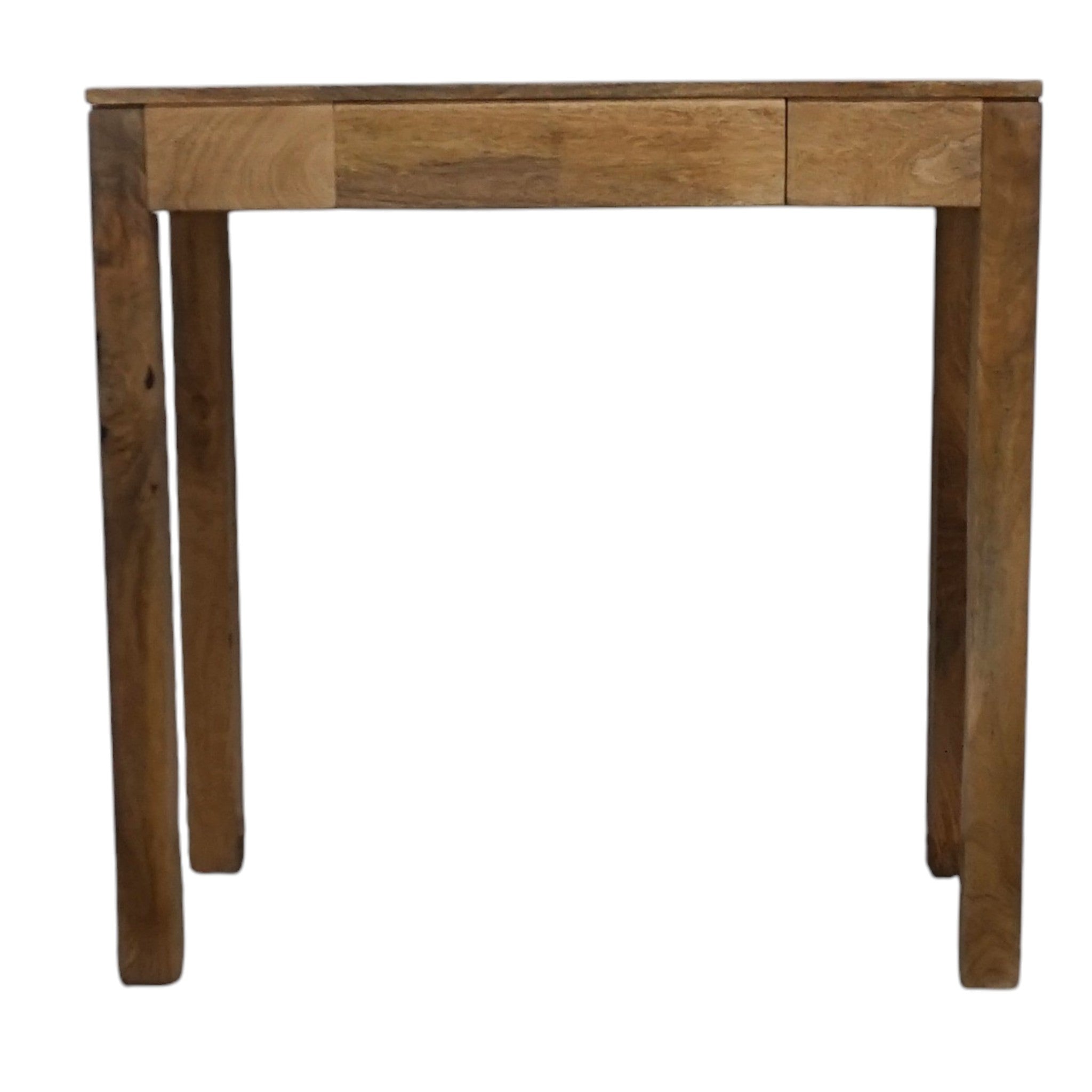 Solid Mango Wood Tall Console Table & Kitchen Island | Hidden Drawer & Natural Finish
