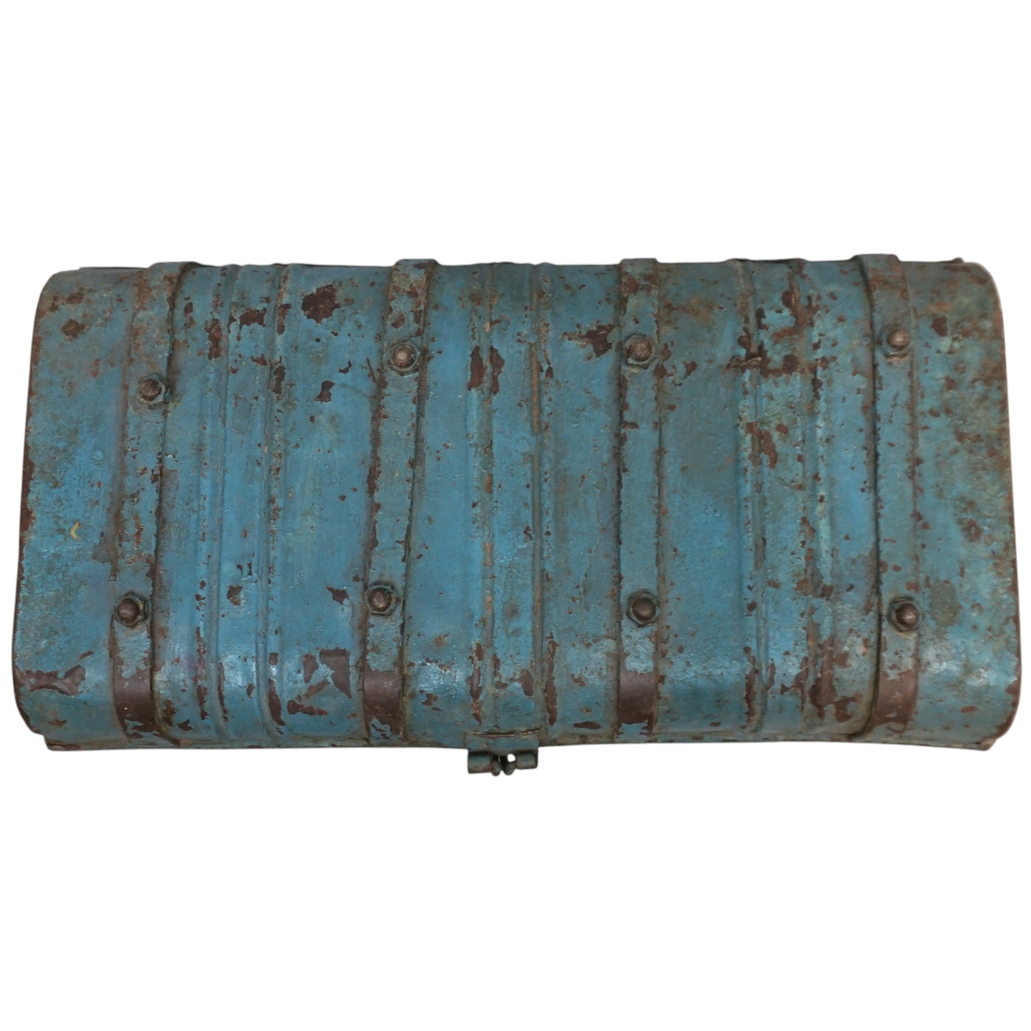 Vintage Metal Travel Trunk | Rustic Storage | Unique Gift