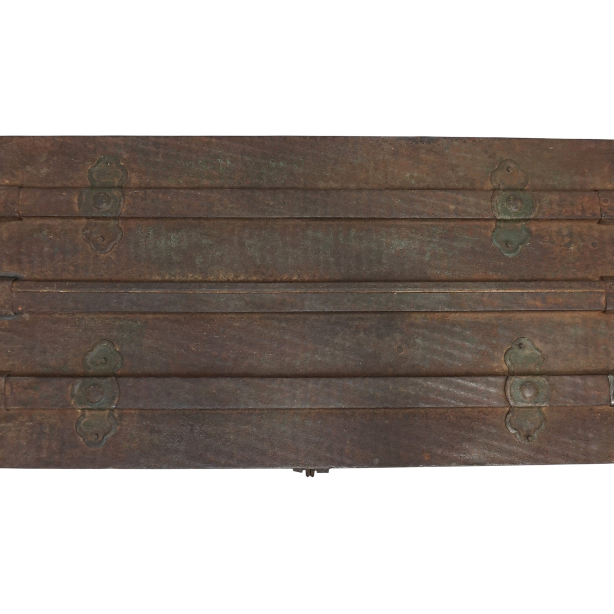 Vintage Metal Travel Trunk | Rustic Storage | Modern Farmhouse Decor