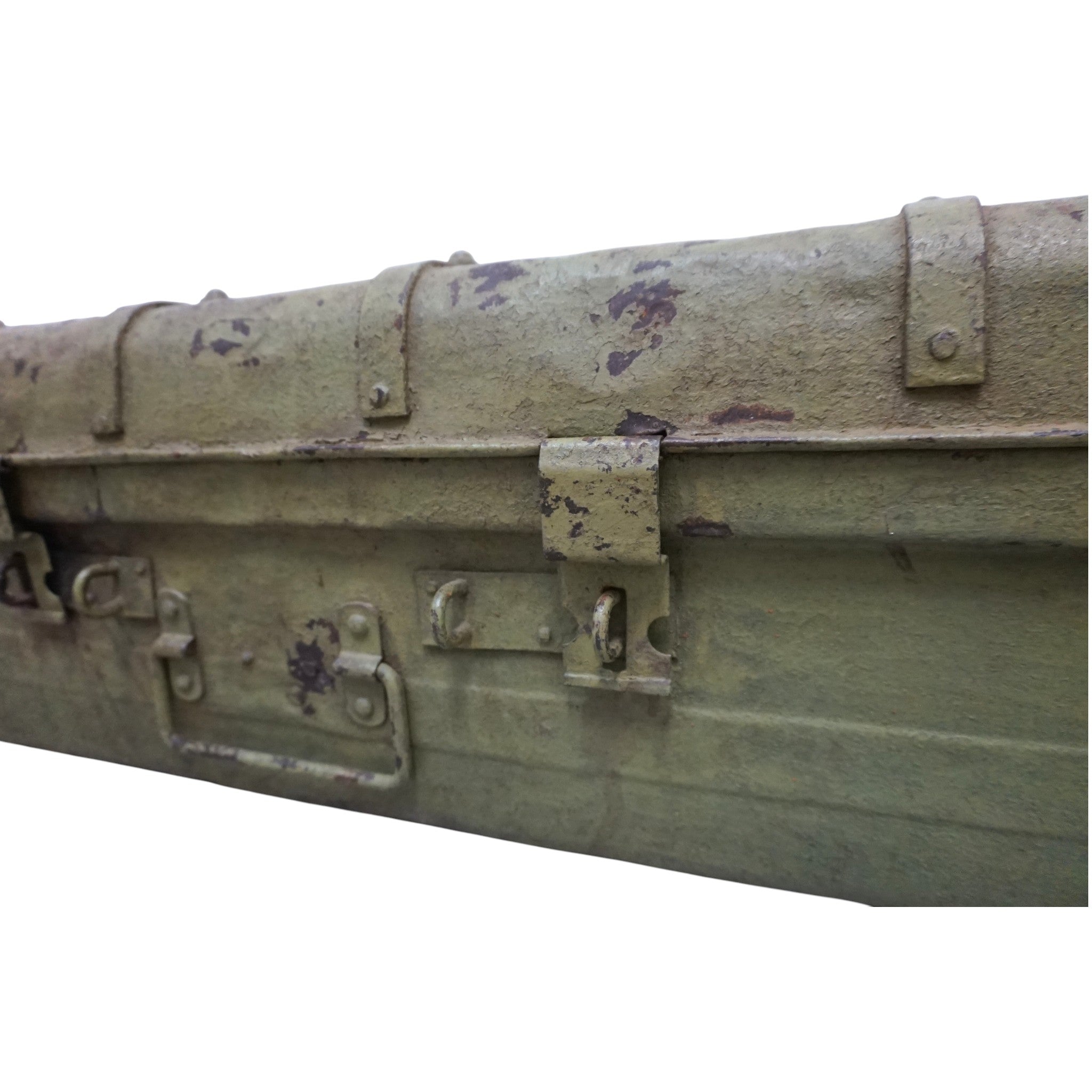 Vintage Metal Travel Trunk | Rustic Storage