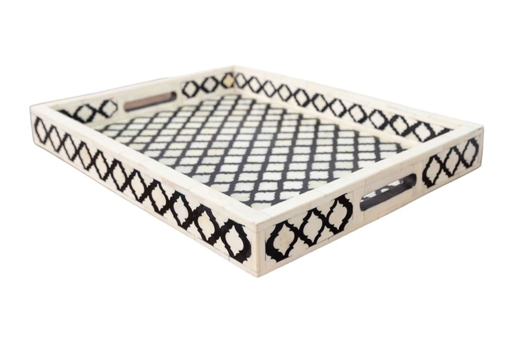 Stunning Black and White Ottoman Tray image 6
