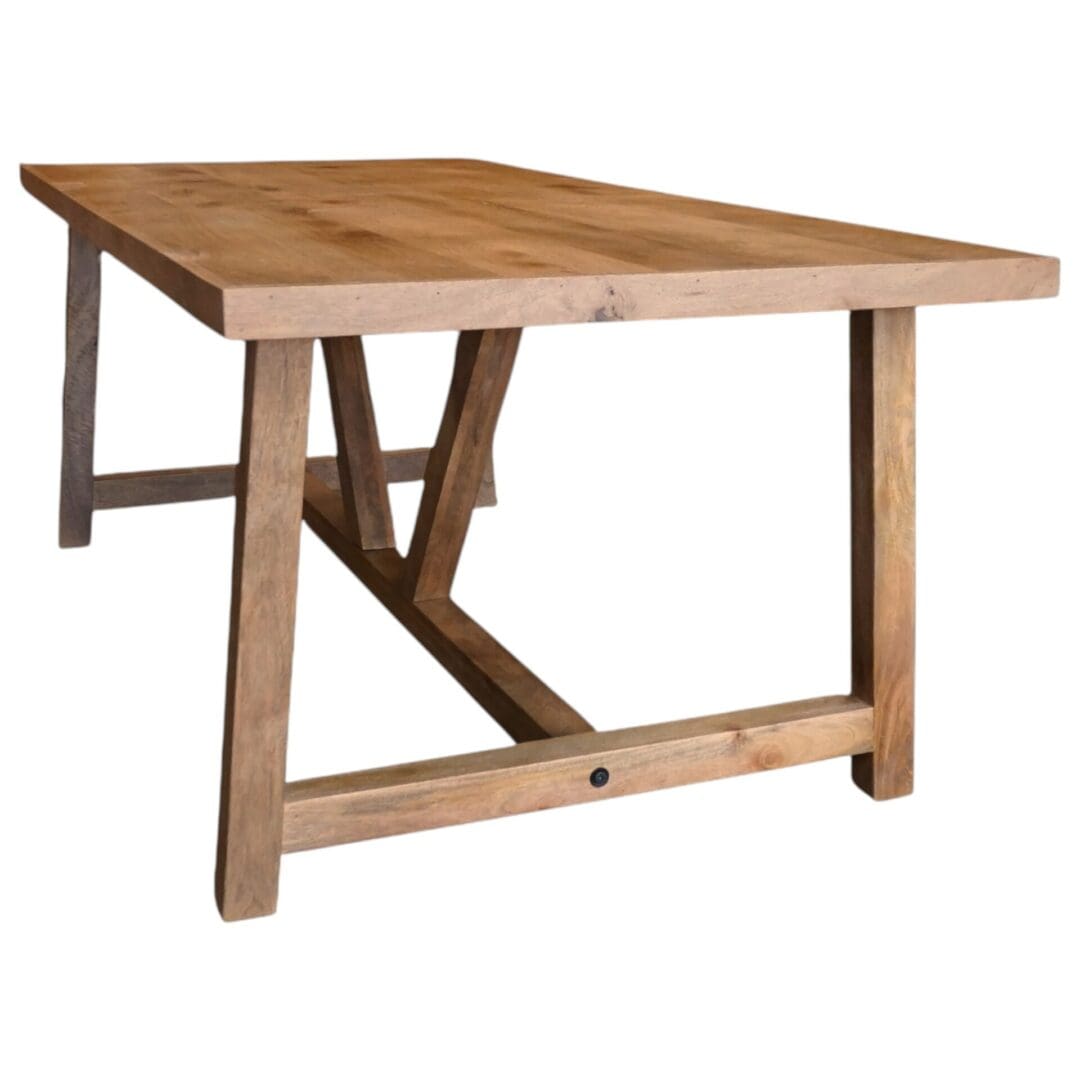 Large Dining Table Rustic Farmhouse Style Natural Wood image 5
