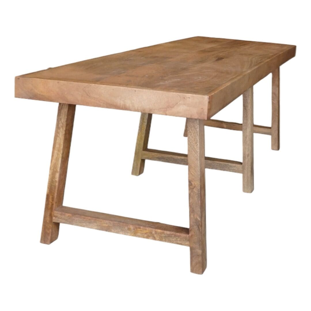 Rustic Dining Table Bench Natural Wood image 2